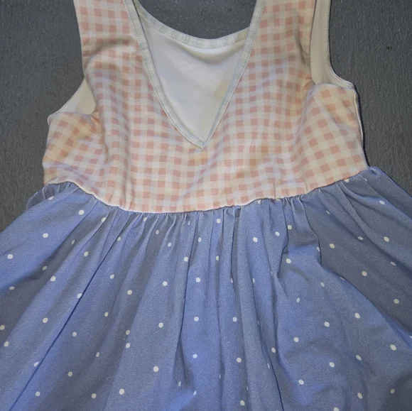 Sweet Honey Sleeveless Dress V Back Floral Polka Dots Circle 10Y - Picture 6 of 7